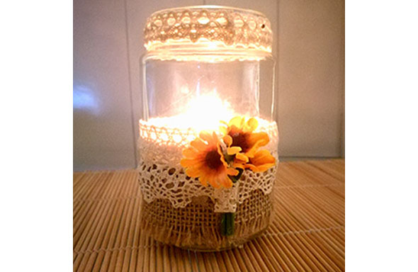 Porta candela stile country