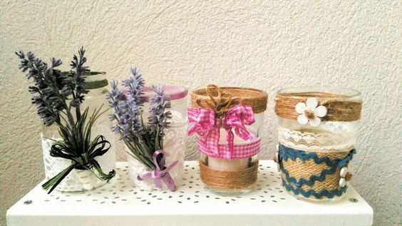 Vasetti porta candele o piantine in stile country