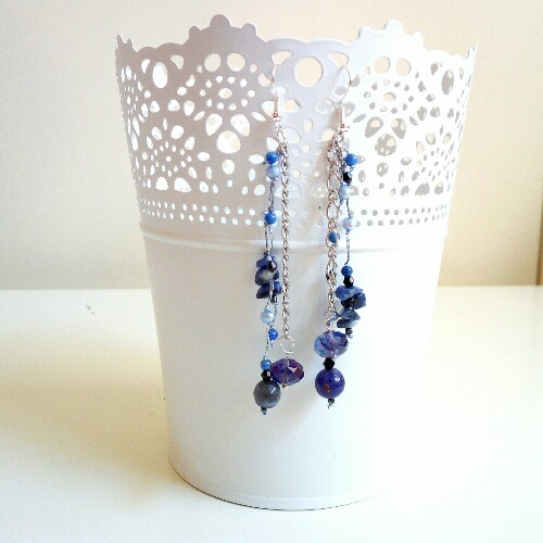 Moda 2017: Orecchini lunghi- Earrings Blue